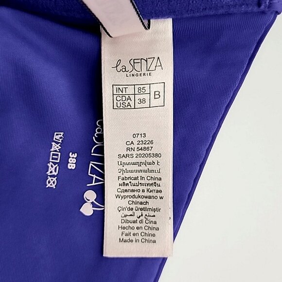 ⭐️2/ $40⭐️ La SENZA Underwire Push-Up Bra Deep Purple Rhinestones Lace Size 38B - Picture 15 of 16